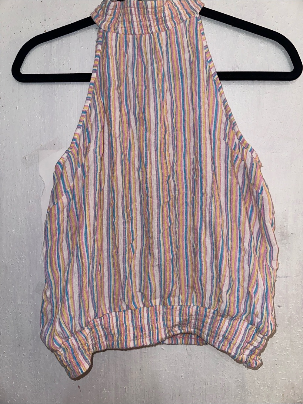 Angie Pastel Multistripe Halter Tank Top